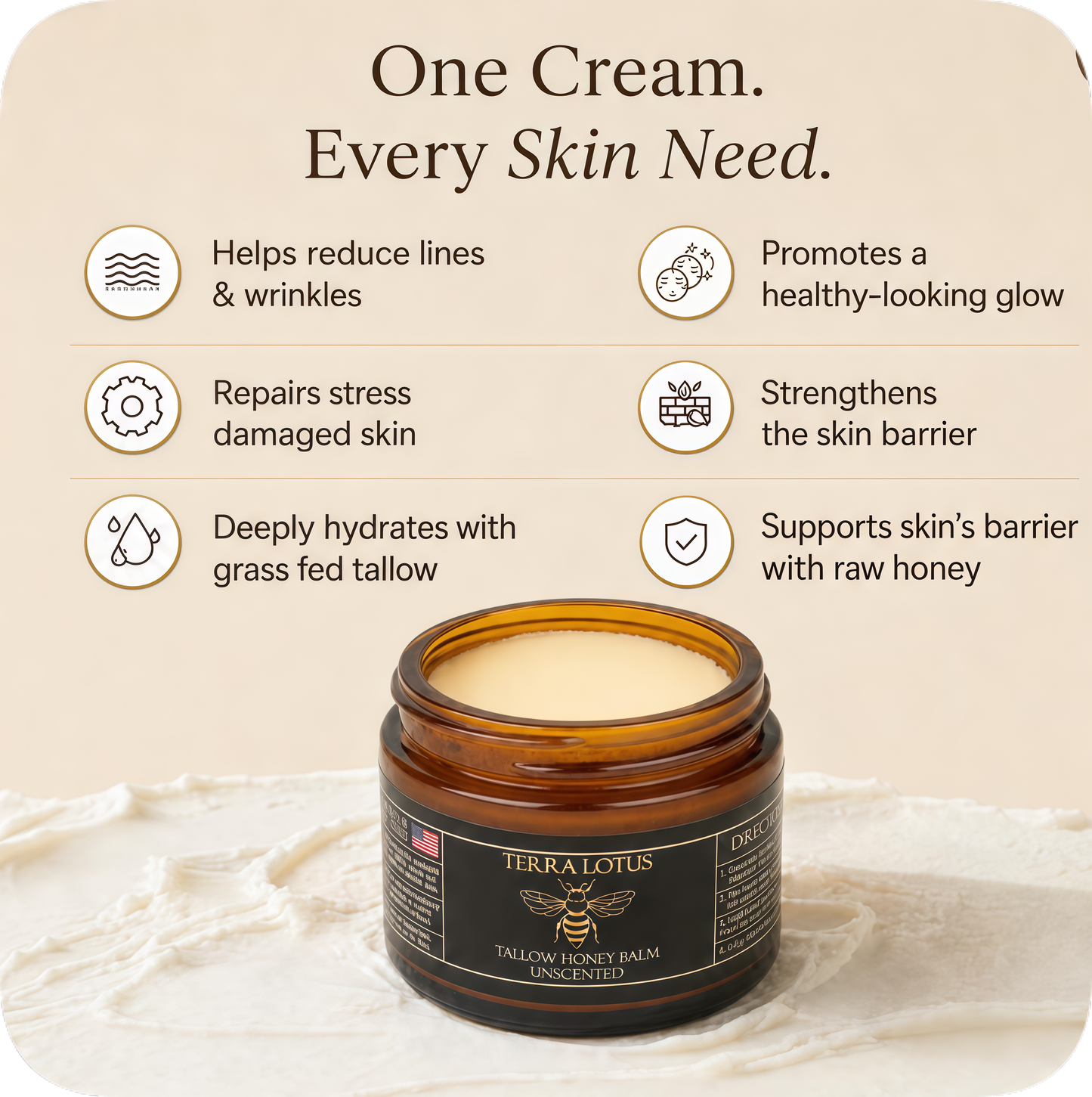 Organic Tallow Honey Balm Lavender